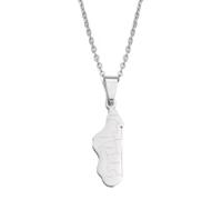 Madagascar Map With Cities Name Pendant Necklaces Women Jewelry Africa Malagasy Maps Accessory For Men(Silver Color,45cm)