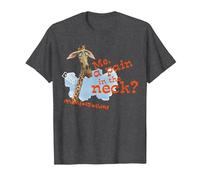 Madagascar Melman Pain in The Neck Text Poster T-Shirt, Men, Dark Heather Grey, 6X-Large