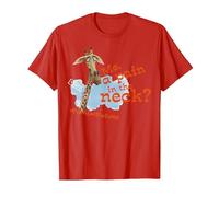 Madagascar Melman Pain in The Neck Text Poster T-Shirt, Men, Red, Medium
