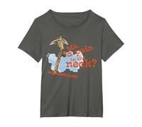 Madagascar Melman Pain in The Neck Text Poster T-Shirt, Women's Plus, Asphalt Grey, 1X