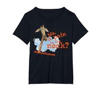 Madagascar Melman Pain in The Neck Text Poster T-Shirt, Women's Plus, Black, 1X