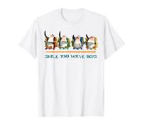 Madagascar Penguins Smile And Wave Text Poster T-Shirt