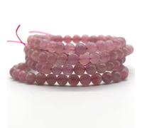 Madagascar Purple Rose Quartz Round Beads Sample Strand - 1 Pc - 6mm - 7.5''