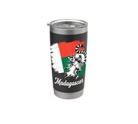 Madagascar Ring-Tailed Lemur Flag Wildlife Stainless Steel Insulated Tumbler