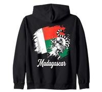 Madagascar Ring-Tailed Lemur Flag Wildlife Zip Hoodie