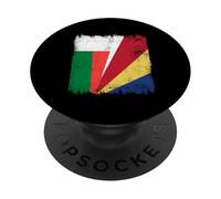 Madagascar Seychelles Half Flag Madagascan Seychellois PopSockets Adhesive PopGrip