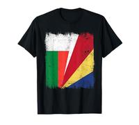 Madagascar Seychelles Half Flag Madagascan Seychellois T-Shirt