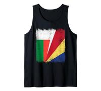 Madagascar Seychelles Half Flag Madagascan Seychellois Tank Top