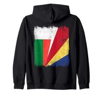 Madagascar Seychelles Half Flag Madagascan Seychellois Zip Hoodie