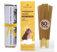 Madagascar Vanilla Incense Sticks Warm - (80 Scent Sticks) Charcoal Free, Made from Upcycled Flowers | Sweet, Cozy-Warm & Earthy Notes | Relaxing Incense & Healing Incense Sticks