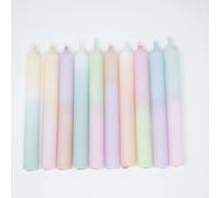 Madam ERLE - Set of 10 Pastel Dip-Dye Candles for Birthday Train, Decoration, Modern, Vegan, Rainbow, Low Soot, Drip-Free, Eco-Friendly, Quiet Burn