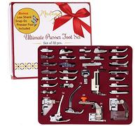 Madam Sew Presser Foot Set 32 Piece Set | The ONLY Sewing Machine Presser Foot Kit with Manual, DVD & Deluxe Storage Case | Numbered Slots for Organization | Compatible with Most Sewing Machines