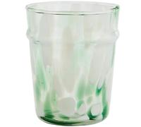 Madam Stoltz - Drinking Glass 20 cl, Green - White