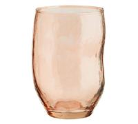 Madam Stoltz - Hammered Drinking Glass 30 cl, Coral - Coral