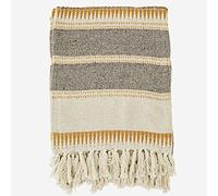 Madam Stoltz Recycled Cotton Blanket Throw With Fringes