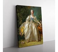 Madame Bergeret By Francois Boucher Classic Painting Canvas Wall Art Print Ready to Hang, Framed Picture for Living Room Bedroom Home Office Décor, 60x40 cm (24x16 Inch)