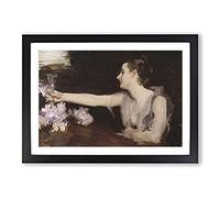 Madame Gautreau Drinking by John Singer Sargent Framed Print | A2 Black Framed Wall Art | Ready to Hang | Modern Nature Picture | Living Room Bedroom Lounge Office