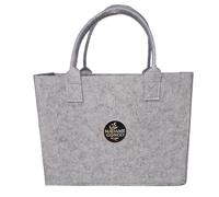 MADAME GONGO Felt Bags Set of 2 XL & L, for Magazines with Handle, Foldable, Robust, Ideal for Shopping Firewood, Shopper, Felt Bag, Basket, Felt Basket, Carry Bag, Bag Shopping, lightgrey, Medium