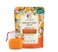 Madame Louise Brightamin Soap 80g with Foaming Net - Moringa & Orange | Plant-based cleansing soap enriched with marigold, moringa extracts and sweet orange peel oil for face and hands.