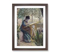 Madame Monet By Claude Monet Classic Painting Framed Print | A2 Walnut Framed Wall Art | Ready to Hang | Classic Historical Picture | Living Room Bedroom Lounge Office