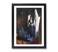 Madame Paul Escudier By John Singer Sargent Classic Painting Framed Wall Art Print, Ready to Hang Picture for Living Room Bedroom Home Office Décor, Black A3 (34 x 46 cm)