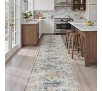 Madane Runner Rugs for Hallway 2x10 Long Washable Non-Slip Hallway Runner Rug Low-Pile Stair Kitchen Runner Persian Throw Carpet for Entrance Living Dining Laundry Room (Navy, 2 x 10)