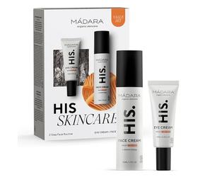 MÁDARA Organic HIS 2-Step Skincare Set - Face Cream (50 ml) & Eye Cream (17 ml) Duo, Face Moisturiser for Men with Vitamin C, Under Eye Cream for Dark Circles, Hydrating Gift Set