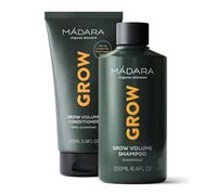 MÁDARA Organic Skincare Grow Volume Hair Care Bundle - Fungi-Based Shampoo & Conditioner with Caffeine, Biotin & Niacin, Boosts Volume, Strength & Shine for Fine, Thinning Hair