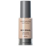 MÁDARA Organic Skincare | Skin Equal Soft Glow Foundation SPF20 PORCELAIN IVORY 10-30ml, Mineral foundation with hyaluronic acid, Buildable medium coverage, Dewy foundation, Vegan, COSMOS certified