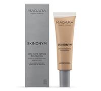 MÁDARA Organic Skincare | SKINONYM Semi-Matte Foundation #55 Clay, - Boosted by Collagen-Supporting Peptides, Semi-Matte Finish, Adapts to The Skin's Texture - 30ml