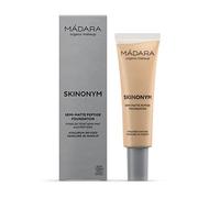 MÁDARA Organic Skincare | SKINONYM Semi-Matte Peptide Foundation, #40 SAND, 30ml - Boosted by collagen-supporting peptides, Semi-matte finish, Adapts to the skin's texture, Dermatologically tested.