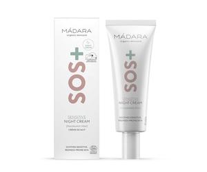 MÁDARA Organic Skincare | SOS + Sensitive Night Cream, 70ml - Calming Moisture for Sensitive, Redness-Prone Complexions, Dermatologically Proven to Soothe Redness, Fragrance and Colourant-Free