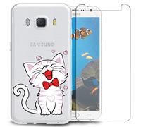 MadBee For Galaxy J5 2016 / J510 Case + Screen Protector,Colorful Pattern Printed Design Clear Soft Flexible TPU Protective Cover Case for Samsung Galaxy J5 2016 / J510 (Cat 3)