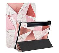 MadBee Slim Case for Samsung Galaxy Tab S7/T870/T875, PU Leather Wallet Case Colorful Pattern Design Tri-fold Stand Protective Cover Case with Auto Sleep/Wake (Pink)