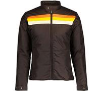 Madcap England Men's Mod Retro 70s 80s 90s Indie Vintage Style Padded Zip Racer Collar Biker Jacket Delaney II MC402B (UK, Alpha, XXL, Regular, Regular, Chocolate Brown)