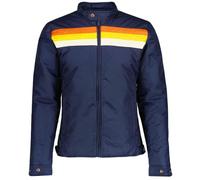 Madcap England Men's Mod Retro 70s 80s 90s Indie Vintage Style Padded Zip Racer Collar Biker Jacket Delaney II MC402B (UK, Alpha, XL, Regular, Regular, Navy Blazer)