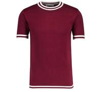 Madcap England Men's Moon Short Sleeve Mod Knitted T-Shirt in Zinfandel (Large)