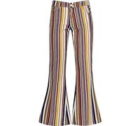 Madcap England Men's Retro 60s 70s 1970s 1960s Striped Flared Flares Bell Bottoms Jeans Cords Pants Corduroy Killer Stripe MC504 MC580 (30W / 32L, Stone/Multi)
