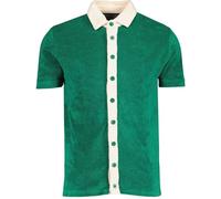 Madcap England Men's Retro 60s 70s Terry Towelling Vintage Style Short Sleeve Shirt MC1056 (as8, Alpha, m, Regular, Regular, Jolly Green)