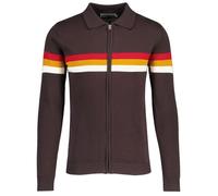 Madcap England Men's Retro 70s 80s 90s Mavers Knitted Zip Through Track Top Cardigan Mavers MC98 (UK, Alpha, L, Regular, Regular, Potting Soil)