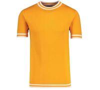 Madcap England Men's Retro Knitted Mod 60s 70s Tipped Short Sleeve Moon T-Shirt Tee Top MC255 (UK, Alpha, M, Regular, Regular, Cadmium Yellow)