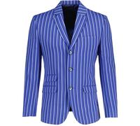 Madcap England Men's Retro Mod 1960s 60s Vintage Style Striped Stripey Single Breasted Boating Blazer Jacket Offbeat MC1012 (UK, Numeric, 48, Regular, Regular, Classic Blue)