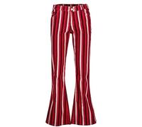 Madcap England Men's Retro Mod 60s 70s 1960s 1970s Sixties Seventies Stripe Cord Corduroy Flares Flared Pants Bell Bottoms Spectrum MC1045 (30W / 30L, Red)