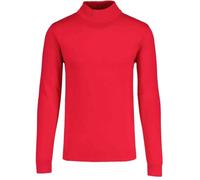 Madcap England Men's Retro Mod 60s 70s Style Slim Fit Knitted Cotton Long Sleeve Turtleneck Jumper MC252 (UK, Alpha, M, Regular, Regular, Red)
