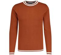 Madcap England Mens Retro Mod 60s 70s Tipped Knitted Long Sleeve Cotton Jumper Sweater Top Moon MC587 (UK, Alpha, XL, Regular, Regular, Gingerbread)
