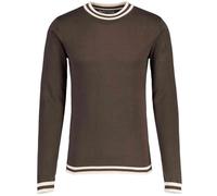 Madcap England Mens Retro Mod 60s 70s Tipped Knitted Long Sleeve Cotton Jumper Sweater Top Moon MC587 (UK, Alpha, S, Regular, Regular, Delicioso)