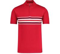 Madcap England Men's Retro Mod Indie 60s 70s 90s Britpop Knitted Cotton Short Sleeve Cycling Top Tee T-Shirt Lytton MC1125 (UK, Alpha, S, Regular, Regular, Red)