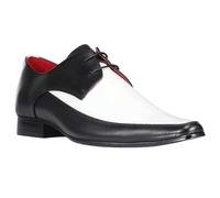 Madcap England Men's Retro Mod Ska Jam Gibson Lace Up Smart Derby Shoes 1970s 70s 60s Weller Shoes (Black/White, UK Footwear Size System, Adult, Men, Numeric, Medium, 10)