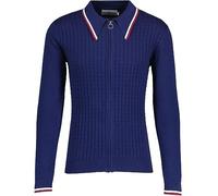 Madcap England Men's Retro Mod Spear Dagger Collar Knitted Zip Through Long Sleeve Polo Cardigan Apollo MC1069 (XXL, Navy)