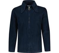 Madcap England Retro Mod 60s 70s 1960s 1970s Vintage Style Spoon Dagger Beagle Collar Zip Through Cord Corduroy Shirt Overshirt Ziggy MC1038 (UK, Alpha, XL, Regular, Regular, Navy)